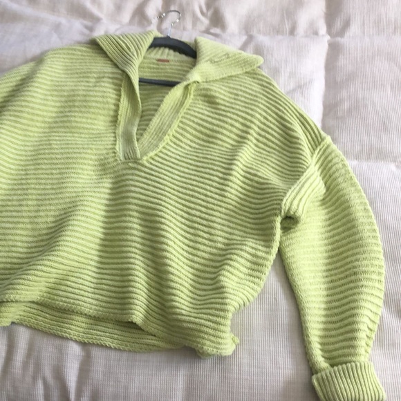 Free People Marie Pullover Sweater Lime XS $108 - Picture 6 of 6